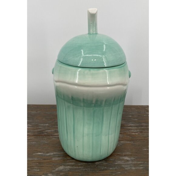 Port Phillip Shore Line Teal Whale Ceramic Cookie Jar Salt Water Marine Mammals - Picture 3 of 10